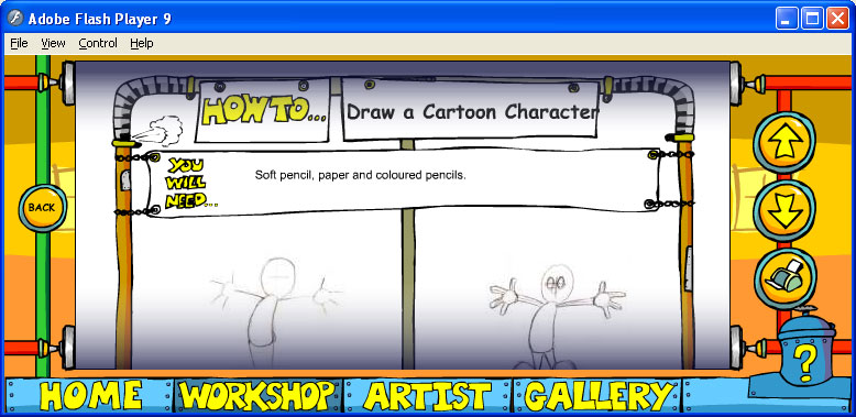 Draw a cartoon character